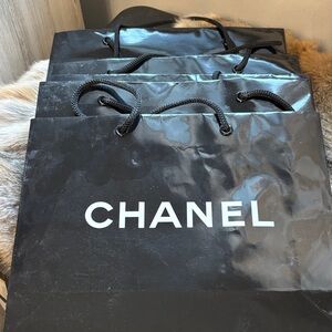 CHANEL Black Shopping Bags set of 5